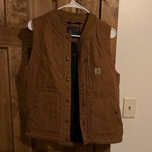 Carhartt Tan Quilted Vest with Pockets